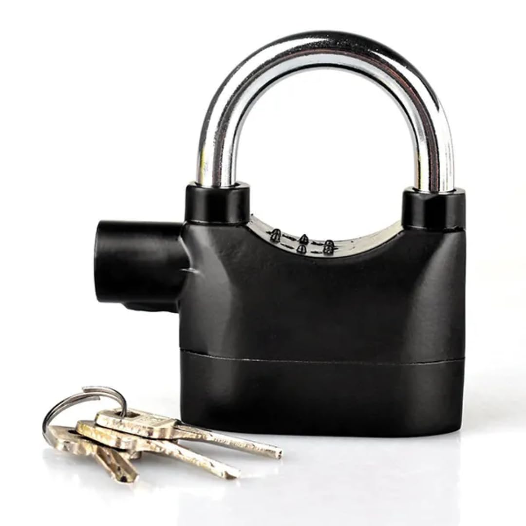 DEVIL Will Cry Pad Lock with Aarm for Home Safety Anti Theft System for Home, Office Door and Bikes (Motion Sensing Siren Locks, Metal, Black)-image-18