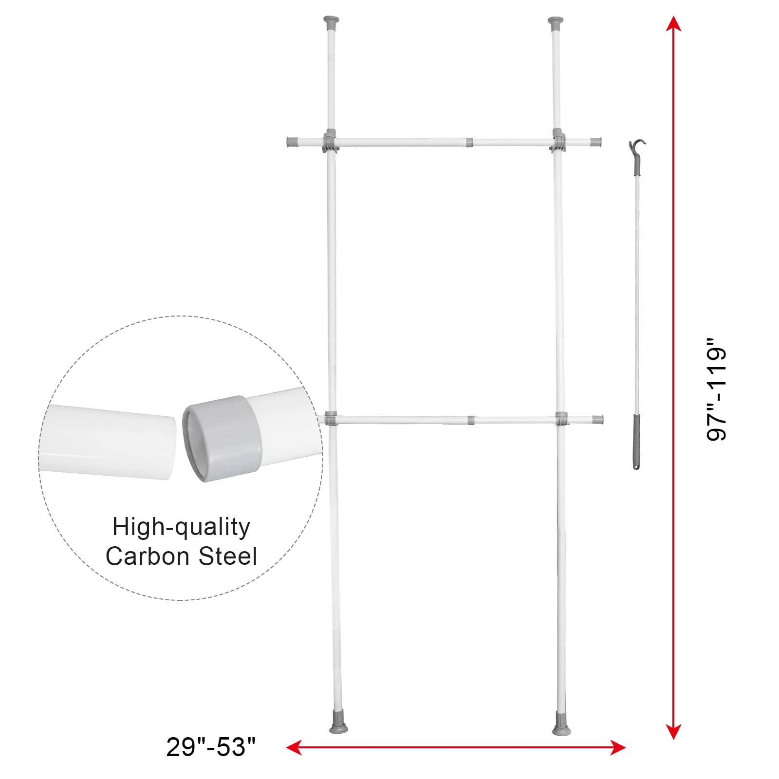 Buy Adjustable Clothing Rack, Double Rod Clothing Rack, 2 Tier Clothes