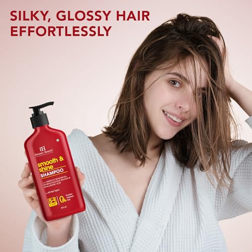 Image of Botanic Hearth Smooth & Shine Shampoo with Rosehip Oil & Silk Protein |Hydrating & Strengthening Formula | Tames Flyaways & Boosts Radiance | Sulfate & Paraben Free, 473ml
