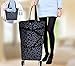 Collapsible Foldable Cart Reusable Shopping Grocery Trolley Bag on Wheels(Black)