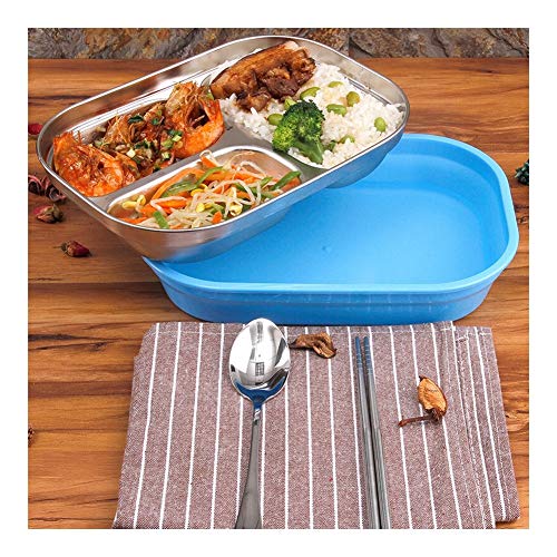 Boîte à bento Acier inoxydable réutilisable Enfants Boîte à lunch Étanche à l'air Couvercle hermétique Bento Boîte à lunch Portable Anti-échaudage Organique Fabriqué Bento Boîtes Conteneurs Convient f Cover