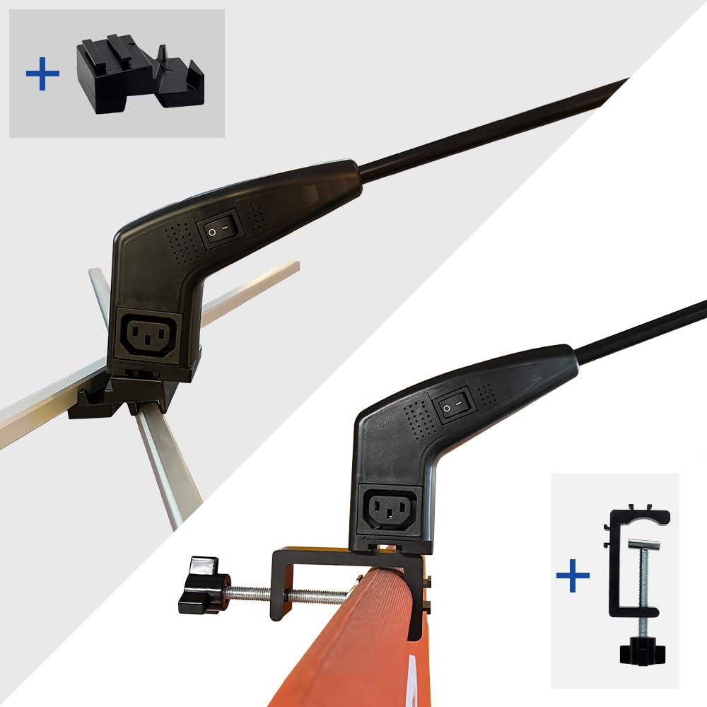Lot de 2 lampes de salon connectables avec écran LED et bras d'exposition, lumières de salon incluses, pinces en C, supports, câbles d'alimentation et de connexion