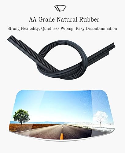 Miniatura 4 de Juego de 2 limpiaparabrisas prémium de marco metálico con gancho en J, calidad de fabricante original, para todas las estaciones, 22 + 22 pulgadas