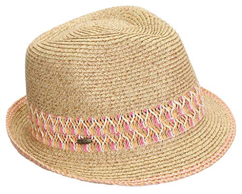 Multicolor Woven Fedora - Coral #TOP2