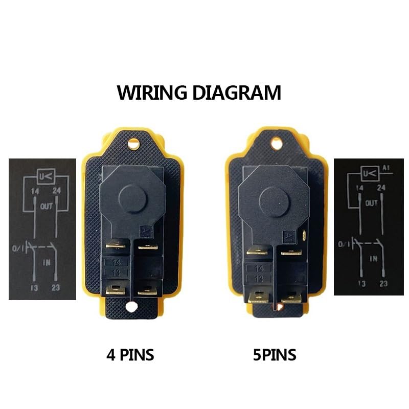 YCZ3-B Electromagnetic Switch 4/5 Pin 110/220V On Off Push Button Restart and Under Voltage Protection Can Replace KJD17(4 Pins,110V)