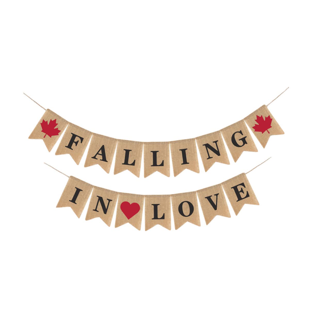 PRETYZOOM 3stücke Hochzeitsbanner Aus Leinenstoff Herbst Dekoration Für Hochzeiten Falling in Love Fotorequisiten Khaki Für Romantische Feiern Und Zuhause