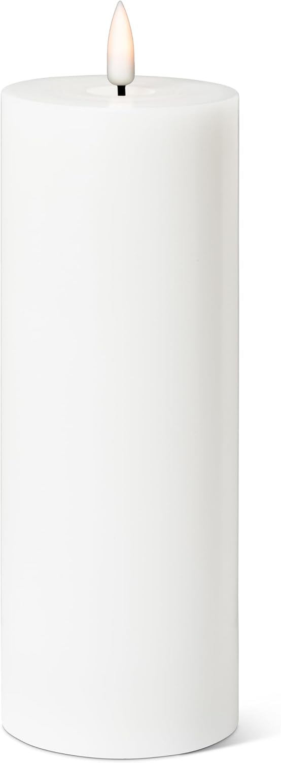 Abbott Collection Wax LED Flameless Pillar Candle - Gray (4x8 H)