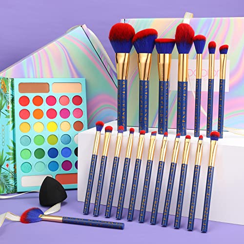 Docolor Makeup Brush Set 19Pcs Bastet Cat Makeup Brushes With Eyeshadow Palette And Makeup Sponge Premium Synthetic Face Powder Kabuki Foundation Blending Blush Concealers Eyeshadow Make Up Brush With Gift Box #TOP1
