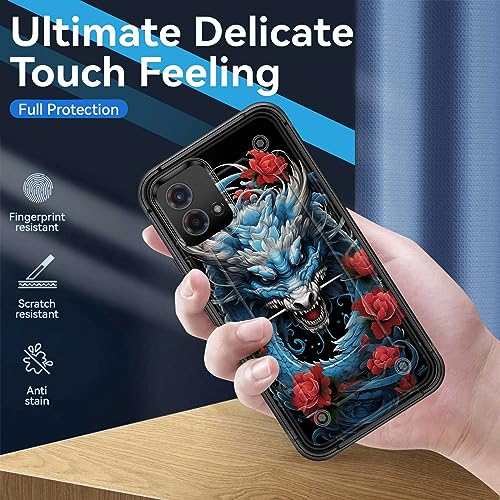 wiaekosef for Moto G Stylus 5G 2023 Case,Heavy Duty Dual Layer Hard PC & Soft Silicone Rugged Bumper Shockproof Protective Case for Motorola Moto G Stylus 5G 2023,Dragon Rose - image 7