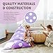 Butterfly Craze Bean Bag Chair Cover - Stuffed Animal Storage Seat - Kids Lounger & Toddler Chair - Washable Canvas & Triangular Bean Bag Cover - Extra Large, Purple Polka Dots, Cotton Canvas