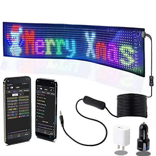 Panneau LED de voiture flexible avec defilement de texte personnalisable par application