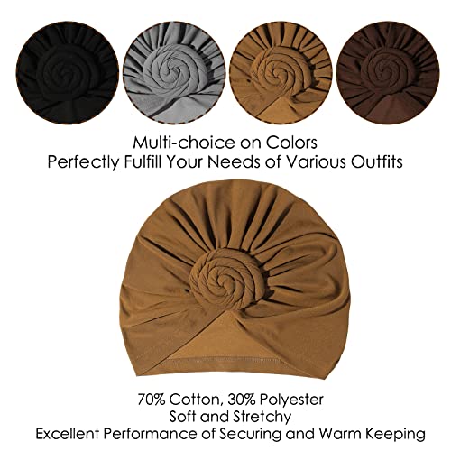 Image of KYNARI Turban Head Wraps for Women, Pretied Stretch Bonnet Hair Wrap | African Knot Turban Hats Pre Twist Headwear Soft Head Scarf Elastic and Breathable Head Covering Cancer Caps for Black Women