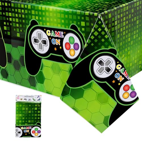 WERNNSAI Video Game Table Covers - 108''x 54'' Disposable Printed