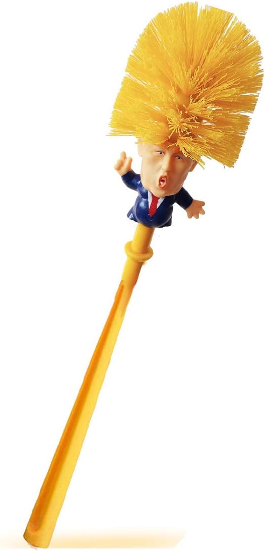 Donald Trump Head Toilet Brush Cleaner Scrubber Funny Magic Trump Toilet Bowl Brush for Bathroom Deep Cleaning Make Toilet Great Again