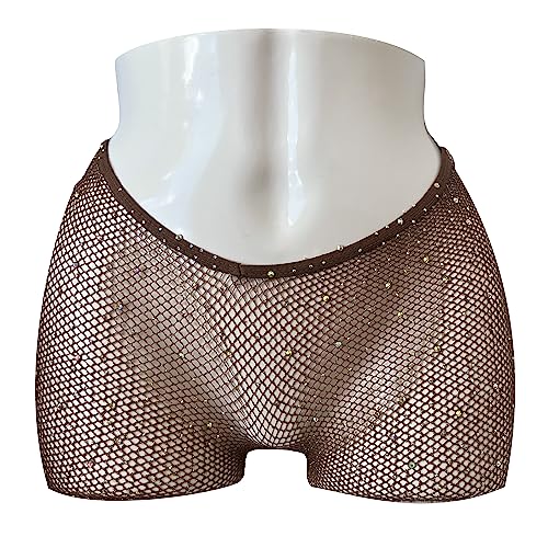 Image of V-Cut Skintone Gold Glitter Fishnet Stockings | VCUT Carnival Tights for Black and Brown Skin Women