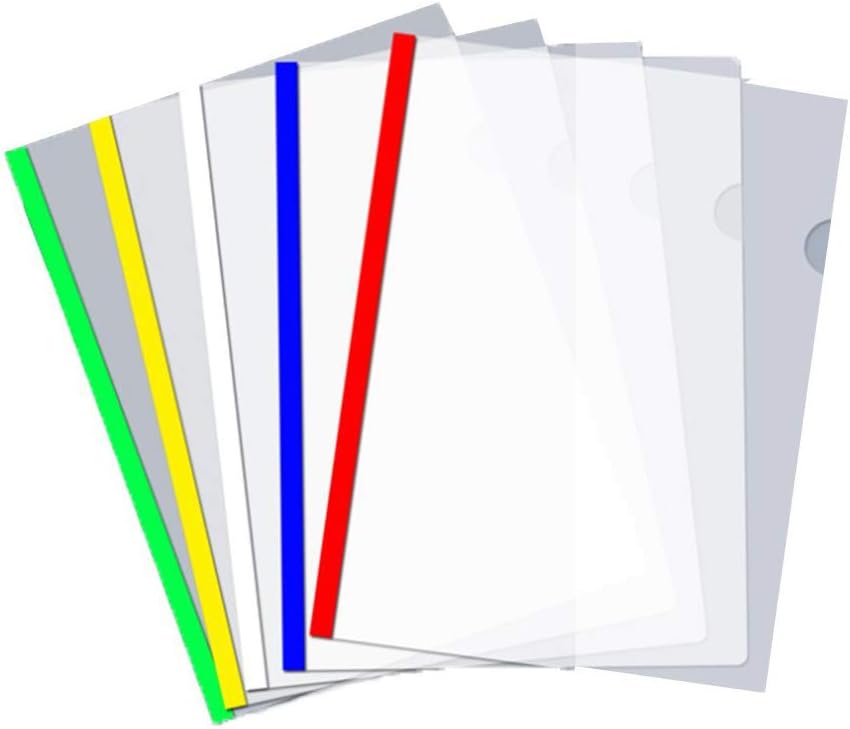 PRALB 25PCS Standard Sliding Bar Translucent Design Project File,Report Covers for A4,Perfect for School and Office,5 Color