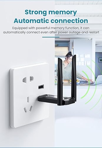 Miniatura 4 de Amplificador de señal USB WiFi, adecuado para repetidores WiFi domésticos, potenciador inalámbrico WiFi de 2.4 GHz, configuración fácil de un clic