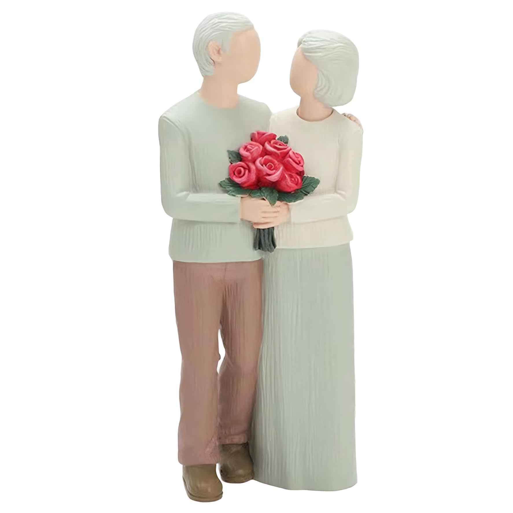 Bemonew 1Pc Resin Figurines Loving Elderly Couple Figurine Grandparents Family Figurines Resin Statue For Wedding Anniversary Home Desktop Decor 2X2.8x6.3 Inch