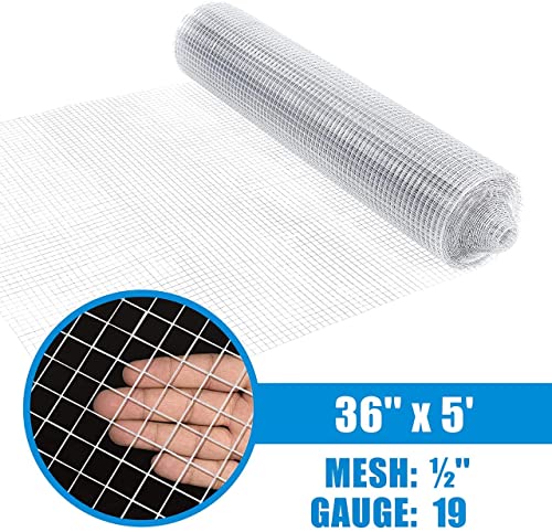 Fencer Wire 19 Gauge Hot-Dipped Galvanized Hardware Cloth With Mesh Size 1/2" X 1/2" For Chicken Coop/Run/Cage/Pen/Vegetables Garden And Home Improvement Project (F. 3 Ft. X 5 Ft.) #TOP1