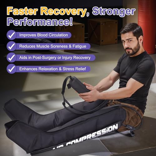 Sistema de Terapia por Compresión de Aire, Masajeador para Piernas para el Dolor y la Circulación, Botas Inalámbricas de Compresión de Aire para Recuperación Completa de las Piernas, Terapia de Recuperación Rápida para Atletas miniatura 7