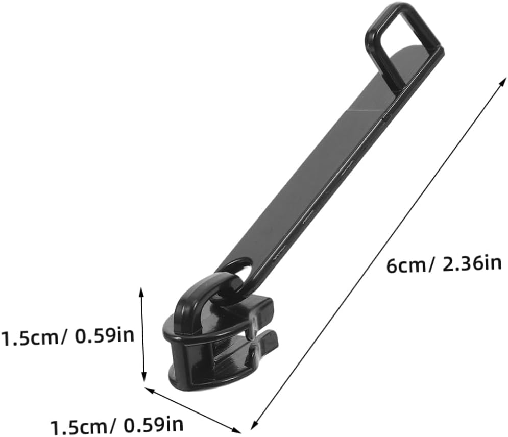 Angoily Zipper Repair Kit, 6PCS Double Layer Universal Luggage Zipper Pull Replacement Slider for Sewing Suitcase Bags Jackets Coats, Smooth, Black