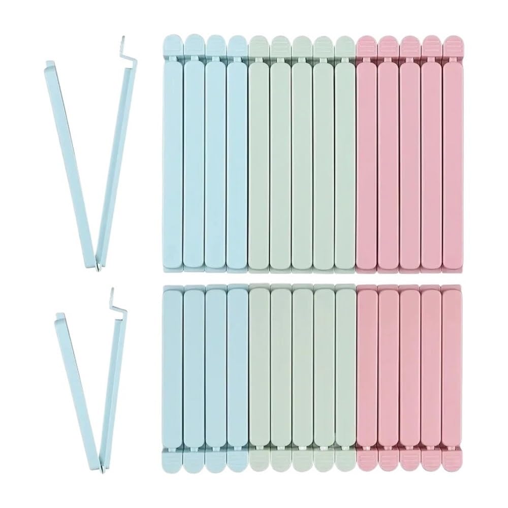 5pcs Portable Kitchen Storage Food Snack Seal Sealing Bag Clips Sealer Clamp Plastic Tool Accessories(Green15cm)