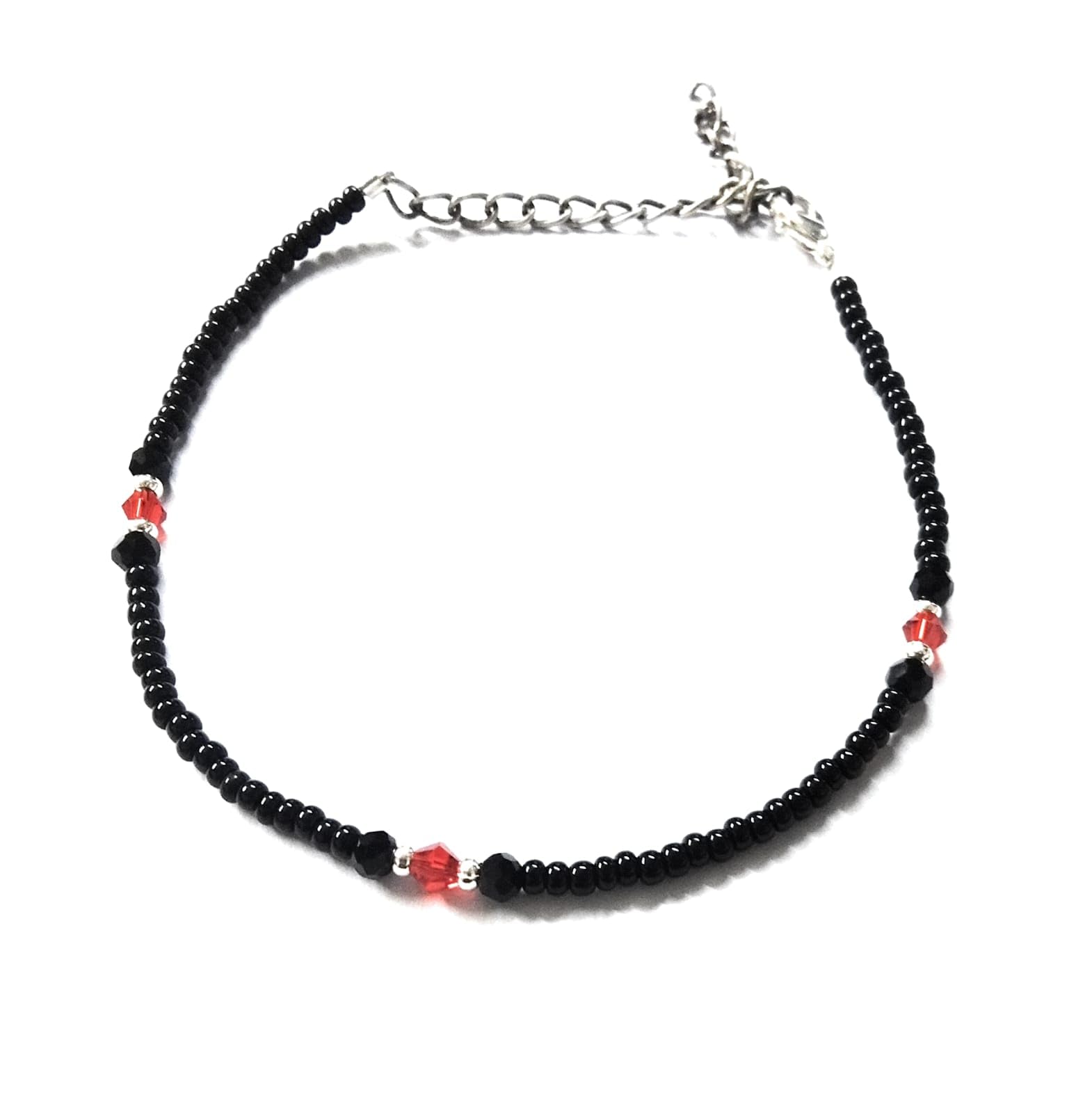 " NEW BLACK AND RED BEADS CHAIN ANKLET For Girls | Women | Teenager-image-12
