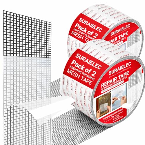 Image of 2 Pcs Mosquito Net Patch Repair Tape, Window Screen Repair Tap, Strong Adhesive & Waterproof Window Mosquito net Covering Mesh Tape for Door Tears Holes Screen Patch Repair (200Cm X 5CM)