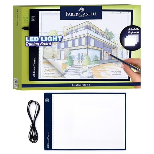 Faber-Castell LED Light Tracing Board: Adjustable Light Up Drawing Board, LED Drawing Pad, Tracing Light Box, Light Pad & Board for Artists, Hobbyists & Adults