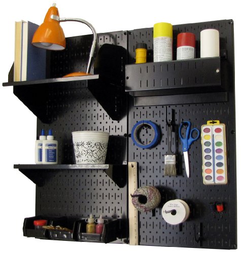 Wall Control Hobby Craft Pegboard Organizer Storage Kit with Black