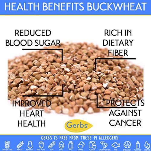 Gerbs Buckwheat Grain Groats 2 Lbs. Premium Grade | Top 14 Food Allergy Free Non Gmo | Freshly Harvested Packed In Resealable Bulk Bag | Rich In Iron, Fiber & Protein | Gluten Peanut Tree Nut Free #TOP1