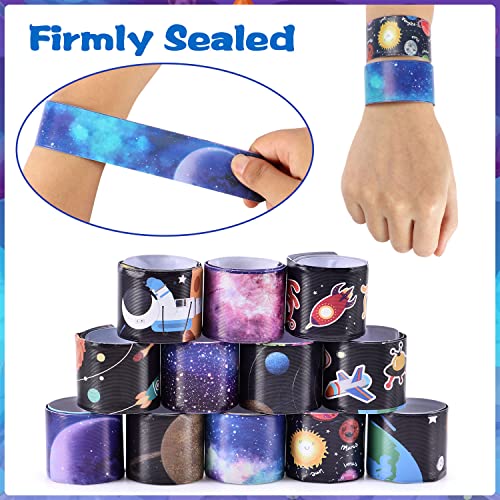 G.c 48 Pcs Space Slap Bracelets Space Toys With Planet Design Kids Boys Girls Bracelets Snap Bands Class Prize Outer Space Party Decorations Favors #TOP2