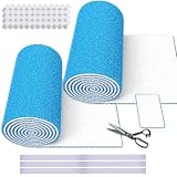 2 Rolls Air Vent Filters, 120' x 12' Cut to Size Air Filter (100+ Filters), MERV 8 Triple Vent Filter Kit for Floor Registers, Grilles, Ceiling, Wall HVAC Furnace Vents, With Adhesive Hook Tape