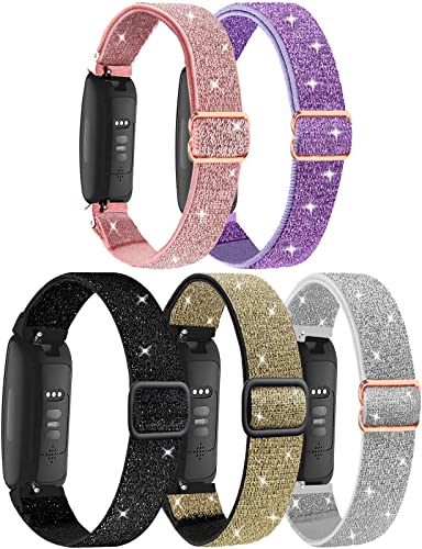 5�{�p�b�N �L�k���i�C�����o���h Fitbit Inspire 3/Inspire 2/Inspire HR/Inspire/Ace 3/Ace 2�Ή� �ʋC�� ���߉\ �����p �L�k���i�C���� ���[�v ���X�g�o���h �X�|�[�c�X�g���b�v ���f�B�[�X �����Y