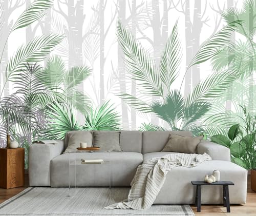 Papier peint forêt brumeuse tropicale pour agrandir un salon