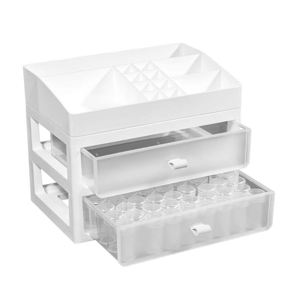 Ideen mit Herz Contenitore per pietre e accessori per diamond painting | Organizer per ordinare | Scatola per sistemi di immagazzinaggio | Dimensioni: 26 cm x 18 cm x 20,8 cm | Valigetta fai da te per