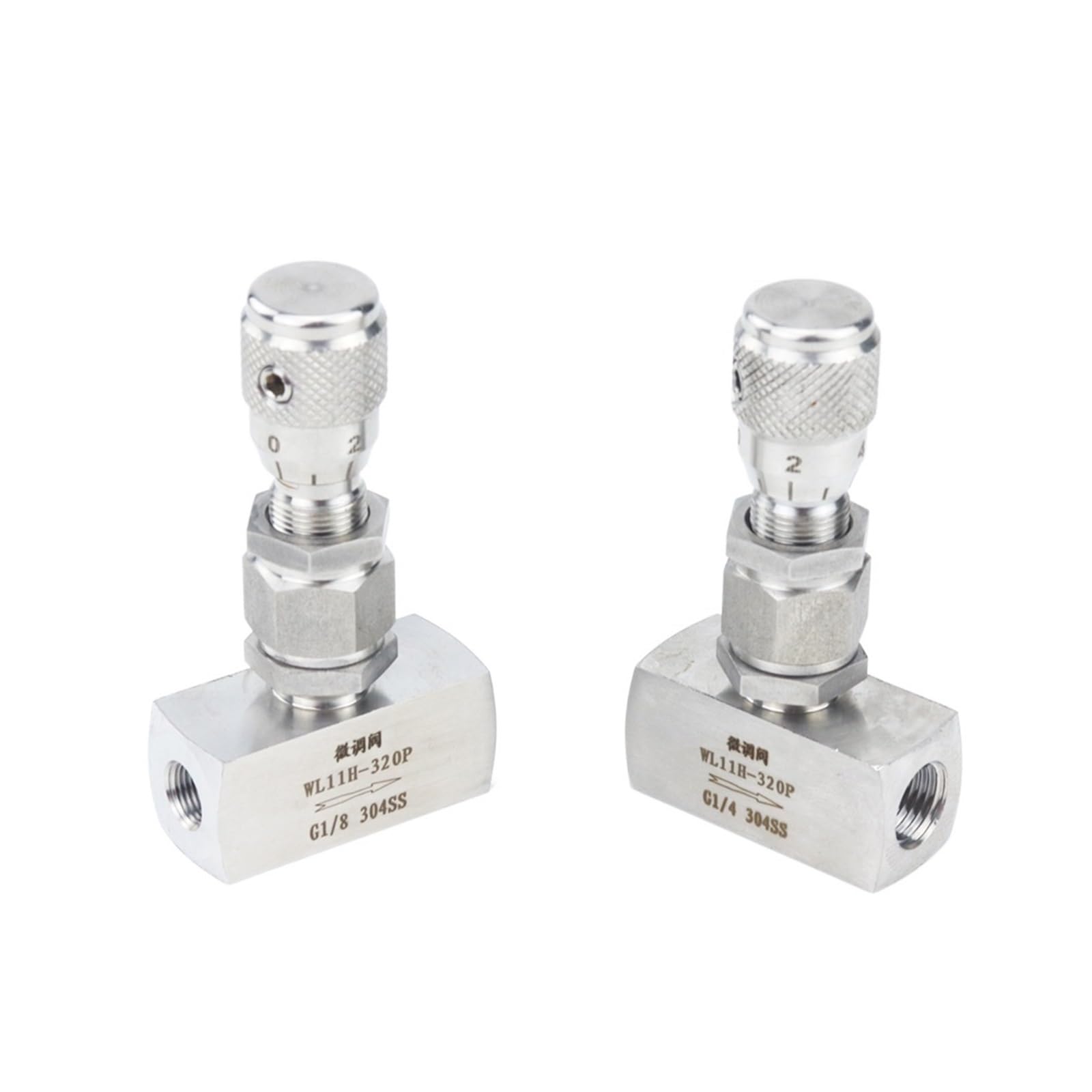 Válvula de aguja de acero inoxidable 304 NPT hembra con diseño duradero en ángulo recto