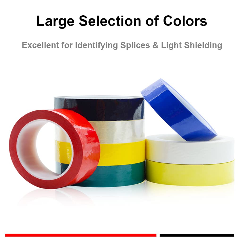 CGS, Black Polyester Hi-Temp Masking Tape, PET Tape with Silicone Adhesive, Ideal for Painting, Powder Coating, Anodizing, Splicing (1" x 72Yds)
