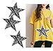 Oyfel Parches de decoración Bordados Parches de Ropa Lentejuelas Ropa Tela Pegatinas vestido accesorios subsidios calcomanías de Accesorios Vestir Relleno Agujero Pegar 22.5 * 25CM Estrella 1pcs