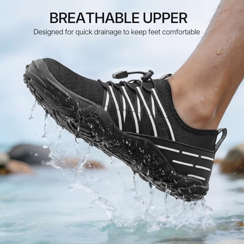 Image of ATHMILE Water Shoes for Men Women Quick Dry Aqua Shoes with Toe Protection | Non Slip Adult Barefoot Hiking Shoes for Beach Swim River Pool Kayaking Camping Boat Workout Cruise Vacation Outdoor