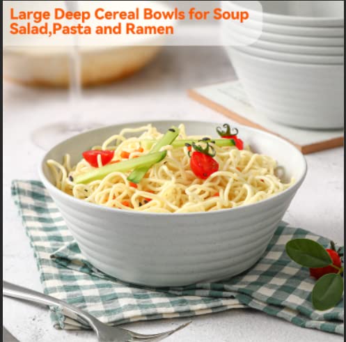 Duoluv Cereal Bowl, Set Of 8 Soup Bowls 36 Ounces Unbreakable Wheat Straw Bowls Microwave Dishwasher Safe Reusable Bowls For Kitchen Cereal Salad Soup Rice Noodle Oatmeal #TOP5