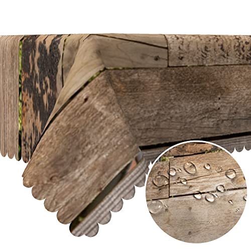 Baocicco 60X102 Inch Rustic Brown Wood Grain Polyester Tablecloth Vintage Wood Texture Countryside Table Covers Spill-Resistant Table Cloth For Farmhouse Dinning Room Family Indoor/Outdoor Bbq Picnic #TOP3