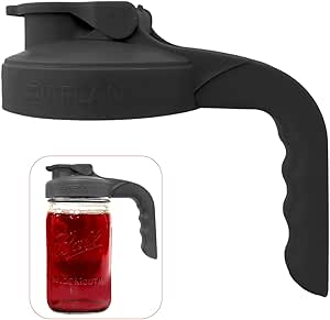 2-Pack Mason Jar Pour Spout Lids - Leak-Proof Wide Mouth Lid With Handle For Drinks & Storage