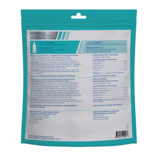 Virbac Cet Veggiedent Fr3Sh Tartar Control Chews For Dogs Large (30 Count) #TOP1