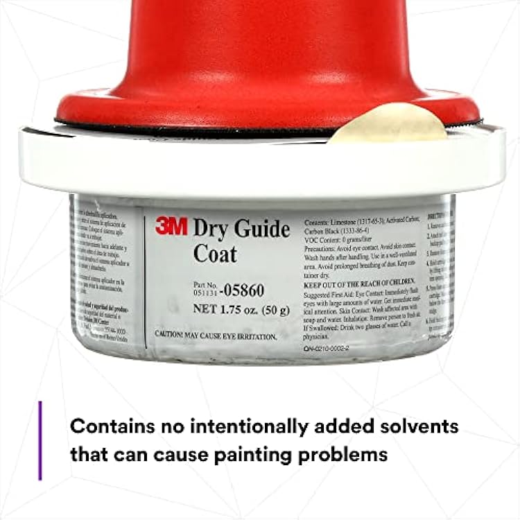 3M Dry Guide Coat Kit 05861, Carbon Black Powder, No Ripples, No Masking, 1.75 oz (50 g)