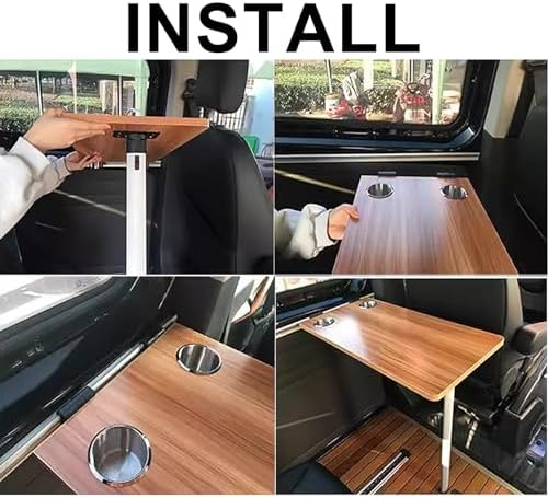 Foldable Picnic Table & Wall Desk - Space-Saving Fold Down Table for Campervans RVs & Motorhomes - Versatile Indoor/Outdoor Wall Table Kit for Camping Picnics & Home Use