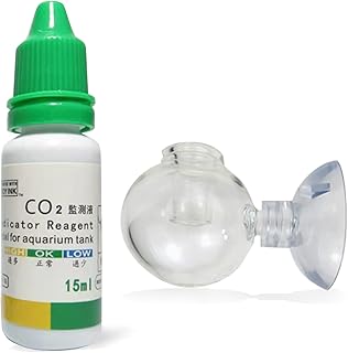 2-Teiliges Set Co2 Dauertest Aquarium Co2 Test Aquarium Genaue Überwachung Erfassung Von Veränderungen Der Wasserqualität Geeignet Für Alle Arten Von Aquarien Mit 1 Testreagenz(15ml) 1 Detektor