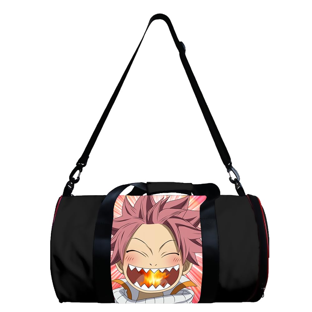 Zhongkaihua FAIRY TAIL Cylinder Crossbody Bag Large Capacity Multifunctional Sports Swimming Gym Duffle Bag,Anime Printed Pattern Casual Travel Portable Bag