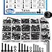 Taiss 930PCS M2 M3 M4 Screw Kit,Hex Socket Head Cap Screws Bolts Assortment with Nuts and Washers M2 M3 M4 x 8mm/12mm/16mm/20mm 12.9 Grade Alloy Steel Black Zinc Plated Small Metric Screws