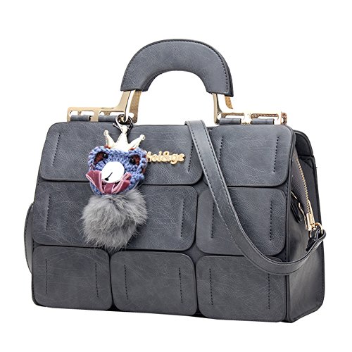 Sac Boston grand format pour femme avec bandoulière réglable et surpiqûres élégantes